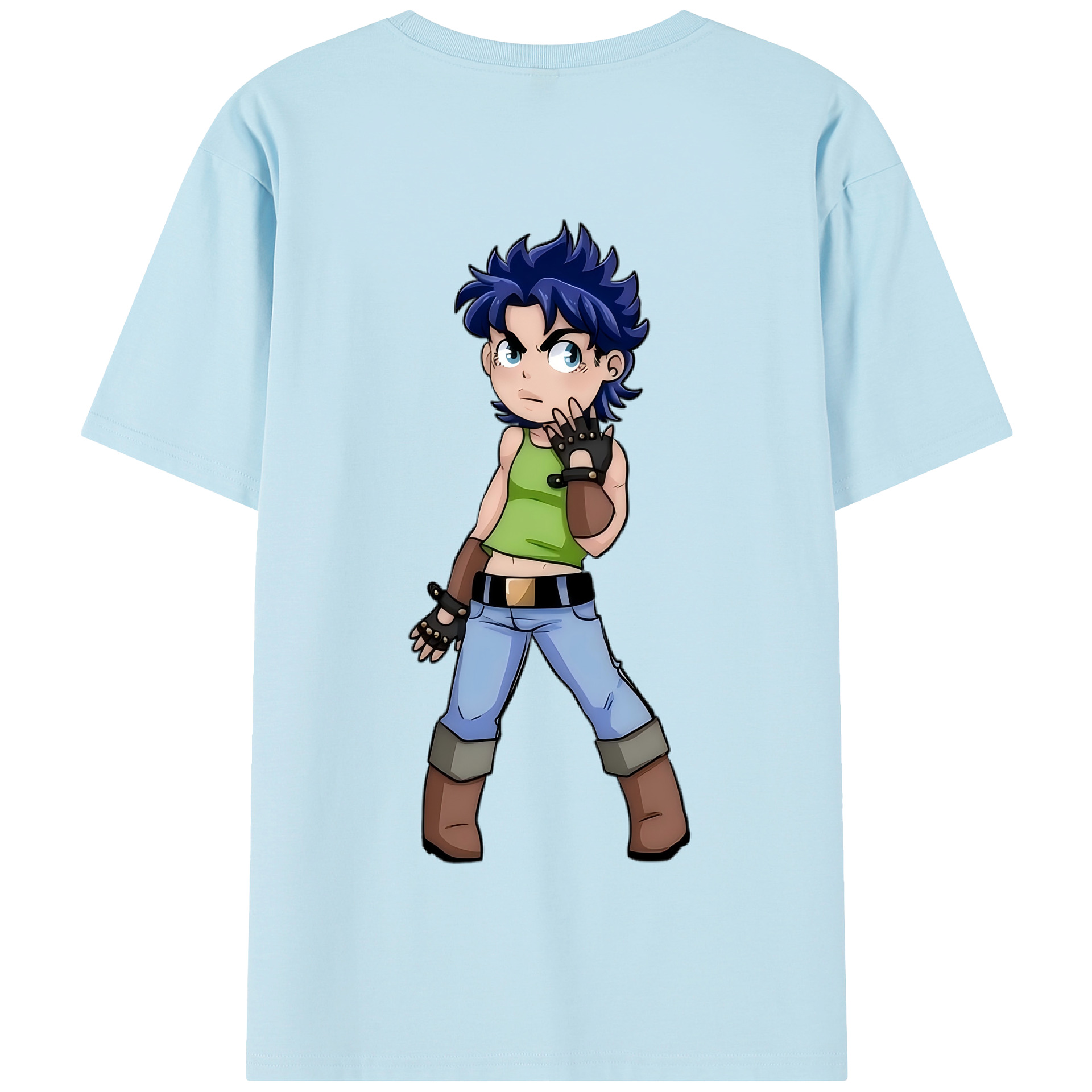 （画像用） ジョジョの奇妙な冒険 広瀨康一 JoJo's Bizarre Adventure Hirose Koichi 綿100％半袖Tシャツ（背面プリント）
